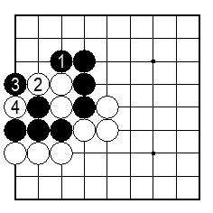 コツ：自分の石がアタリにならないように追いかける