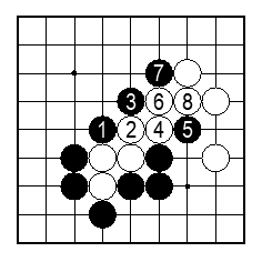 コツ：相手の石が追いかけていく先にないかを確認しよう