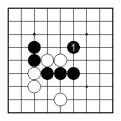 アタリにせず、相手の石の対角線上に打つ