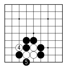 コツ②・自分の石にナナメができないように追いかける